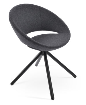 Soho Concept Crescent Stick Swivel Chair - Stylish Dining Seat In Camira Era Fabric With 10-year Guarantee Options Black,Dark Grey Steel Tube Soho-concept-dining-chair-02051