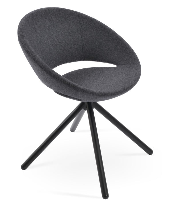 Soho Concept Crescent Stick Swivel Chair - Stylish Dining Seat In Camira Era Fabric With 10-year Guarantee Options Black,Dark Grey Steel Tube Soho-concept-dining-chair-02051