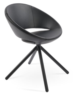 Soho Concept Crescent Stick Swivel Chair - Stylish Dining Seat In Camira Era Fabric With 10-year Guarantee Options Black Steel Tube Soho-concept-dining-chair-02052
