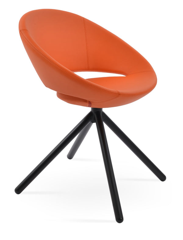 Soho Concept Crescent Stick Swivel Chair - Stylish Dining Seat In Camira Era Fabric With 10-year Guarantee Options Black,Orange Steel Tube Soho-concept-dining-chair-02055