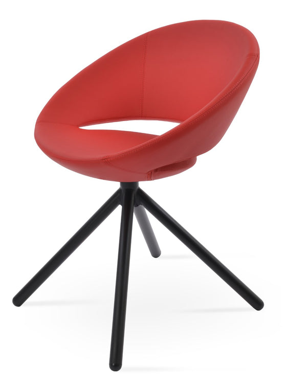 Soho Concept Crescent Stick Swivel Chair - Stylish Dining Seat In Camira Era Fabric With 10-year Guarantee Options Black,Red Steel Tube Soho-concept-dining-chair-02056