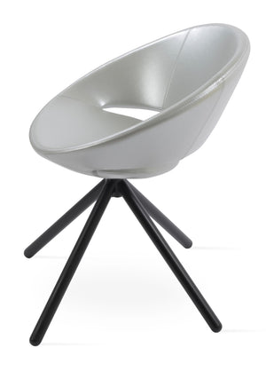 Soho Concept Crescent Stick Swivel Chair - Stylish Dining Seat In Camira Era Fabric With 10-year Guarantee Options Black,Silver Steel Tube Soho-concept-dining-chair-02057
