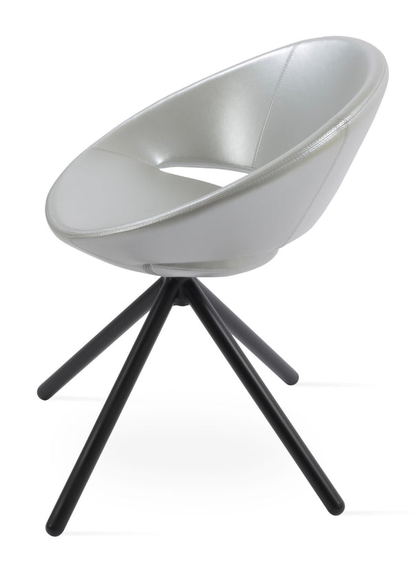 Soho Concept Crescent Stick Swivel Chair - Stylish Dining Seat In Camira Era Fabric With 10-year Guarantee Options Black,Silver Steel Tube Soho-concept-dining-chair-02057