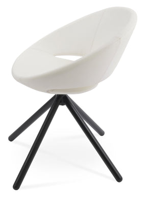 Soho Concept Crescent Stick Swivel Chair - Stylish Dining Seat In Camira Era Fabric With 10-year Guarantee Options Black,White Steel Tube Soho-concept-dining-chair-02058