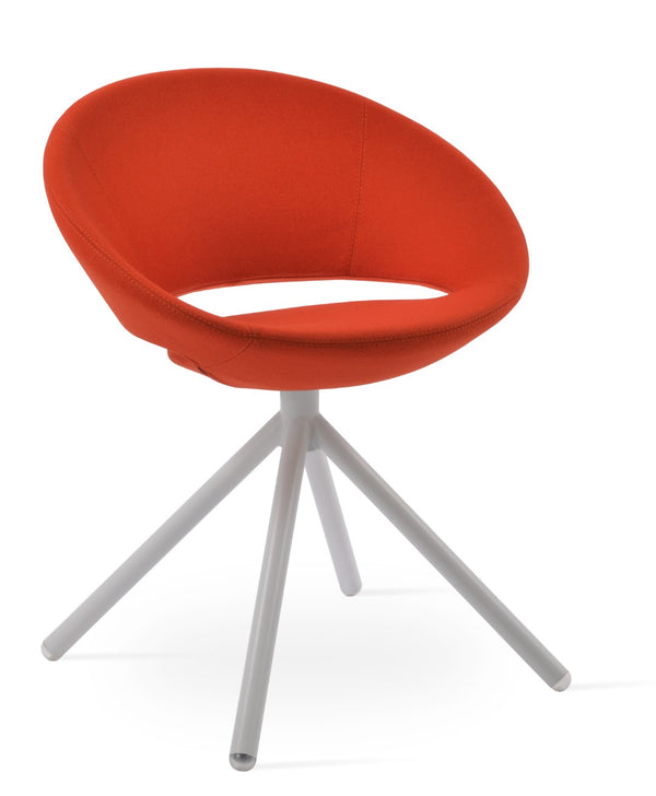 Soho Concept Crescent Stick Swivel Chair - Stylish Dining Seat In Camira Era Fabric With 10-year Guarantee Options White,Orange Steel Tube Soho-concept-dining-chair-02097