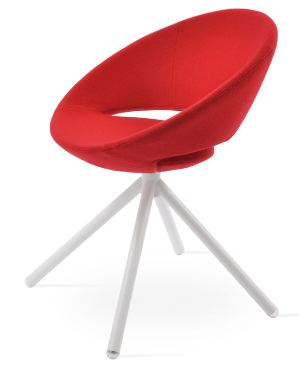 Soho Concept Crescent Stick Swivel Chair - Stylish Dining Seat In Camira Era Fabric With 10-year Guarantee Options White,Red Steel Tube Soho-concept-dining-chair-02095