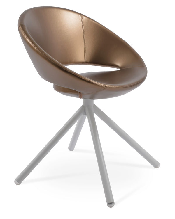 Soho Concept Crescent Stick Swivel Chair - Stylish Dining Seat In Camira Era Fabric With 10-year Guarantee Options White,Gold Steel Tube Soho-concept-dining-chair-02098
