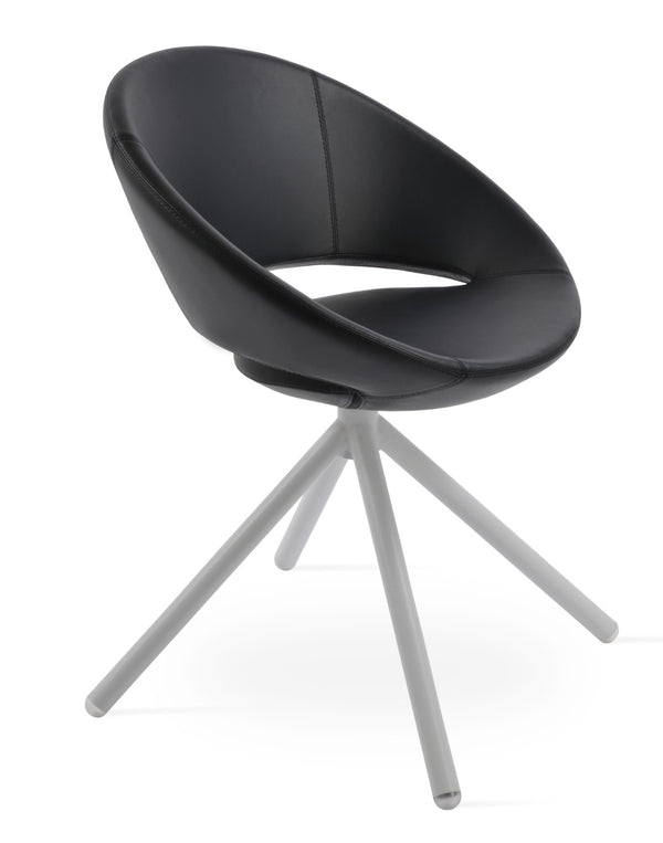 Soho Concept Crescent Stick Swivel Chair - Stylish Dining Seat In Camira Era Fabric With 10-year Guarantee Options White,Black Steel Tube Soho-concept-dining-chair-02091