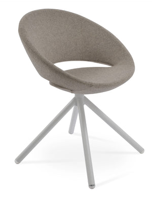 Soho Concept Crescent Stick Swivel Chair - Stylish Dining Seat In Camira Era Fabric With 10-year Guarantee Options White,Beige Steel Tube Soho-concept-dining-chair-02101
