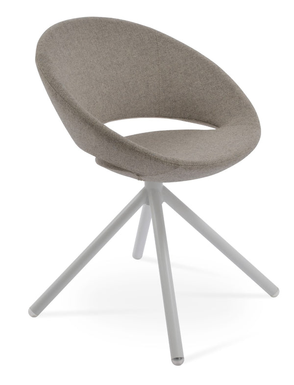Soho Concept Crescent Stick Swivel Chair - Stylish Dining Seat In Camira Era Fabric With 10-year Guarantee Options White,Beige Steel Tube Soho-concept-dining-chair-02101