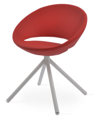 Soho Concept Crescent Stick Swivel Chair - Stylish Dining Seat In Camira Era Fabric With 10-year Guarantee Options White,Red Steel Tube Soho-concept-dining-chair-02093