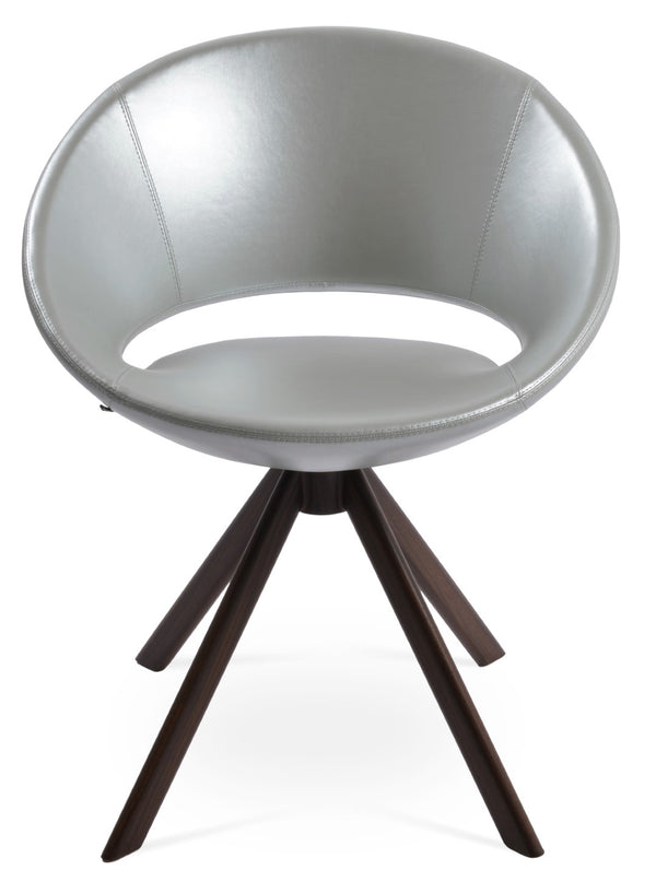 Soho Concept Crescent Sword Swivel Chair - Stylish Ergonomic Design In Camira Fabric With 10-year Guarantee! Walnut,Silver  Soho-concept-dining-chair-02155