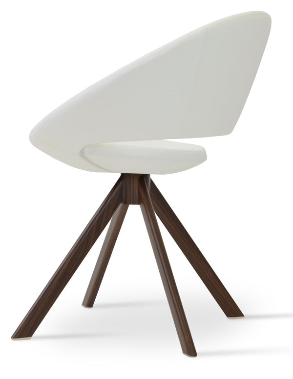 Soho Concept Crescent Sword Swivel Chair - Stylish Ergonomic Design In Camira Fabric With 10-year Guarantee! Walnut,White  Soho-concept-dining-chair-02143