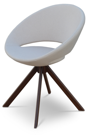 Soho Concept Crescent Sword Swivel Chair - Stylish Wool Upholstery, Durable Steel Base, 10-year Guarantee, 300 Lbs Capacity Walnut,Beige  Soho-concept-dining-chair-02103