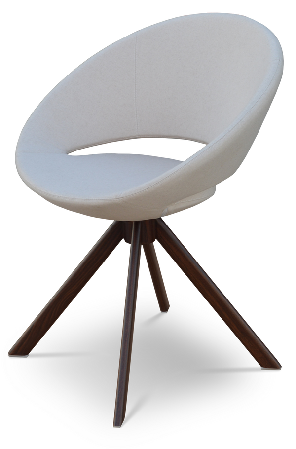 Soho Concept Crescent Sword Swivel Chair - Stylish Wool Upholstery, Durable Steel Base, 10-year Guarantee, 300 Lbs Capacity Walnut,Beige  Soho-concept-dining-chair-02103