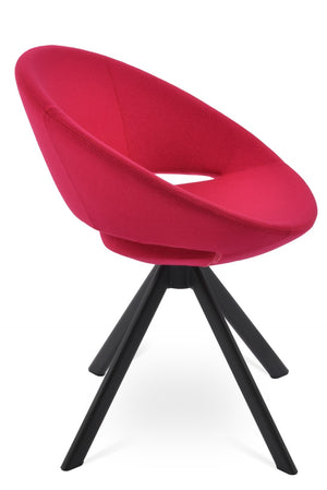 Soho Concept Crescent Sword Swivel Chair - Stylish Ergonomic Design In Camira Fabric With 10-year Guarantee! Black,Pink  Soho-concept-dining-chair-02105