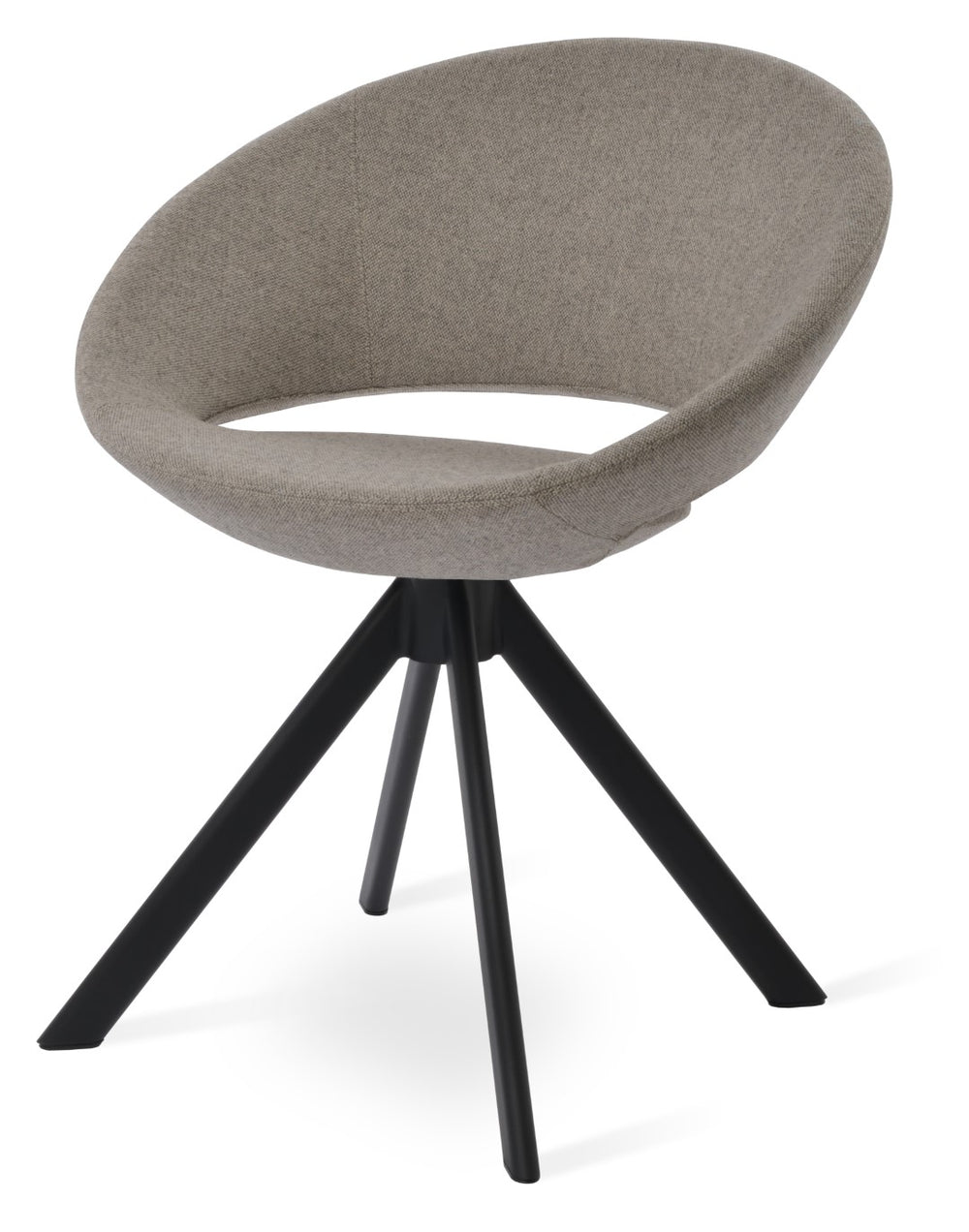 Soho Concept Crescent Sword Swivel Chair - Stylish Wool Upholstery, Durable Steel Base, 10-year Guarantee, 300 Lbs Capacity Black,Beige  Soho-concept-dining-chair-02107