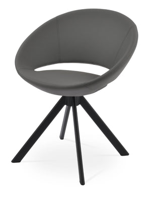 Soho Concept Crescent Sword Swivel Chair - Stylish Ergonomic Design In Camira Fabric With 10-year Guarantee! Black,Grey  Soho-concept-dining-chair-02119