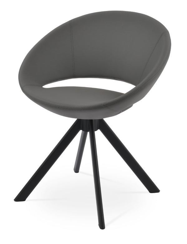 Soho Concept Crescent Sword Swivel Chair - Stylish Ergonomic Design In Camira Fabric With 10-year Guarantee! Black,Grey  Soho-concept-dining-chair-02119