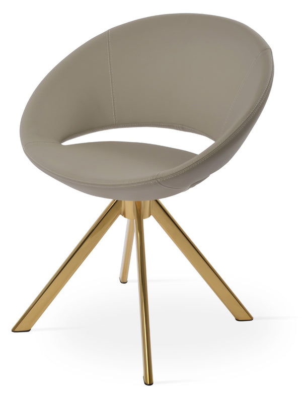 Soho Concept Crescent Sword Swivel Chair - Stylish Ergonomic Design In Camira Fabric With 10-year Guarantee! Gold  Soho-concept-dining-chair-02130