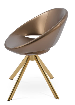 Soho Concept Crescent Sword Swivel Chair - Stylish Ergonomic Design In Camira Fabric With 10-year Guarantee! Gold  Soho-concept-dining-chair-02131