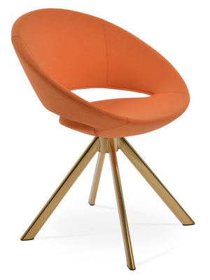 Soho Concept Crescent Sword Swivel Chair - Stylish Ergonomic Design In Camira Fabric With 10-year Guarantee! Gold,Orange  Soho-concept-dining-chair-02123