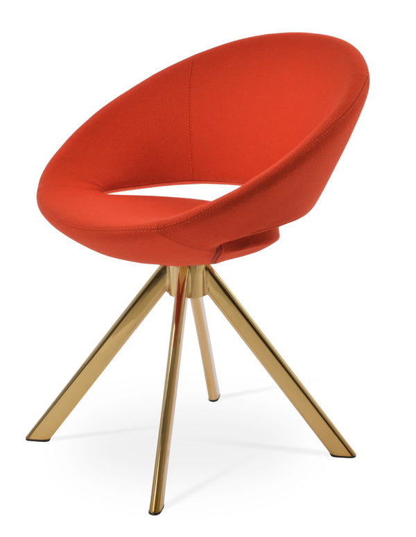 Soho Concept Crescent Sword Swivel Chair - Stylish Ergonomic Design In Camira Fabric With 10-year Guarantee! Gold,Orange  Soho-concept-dining-chair-02124