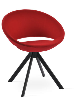Soho Concept Crescent Sword Swivel Chair - Stylish Ergonomic Design In Camira Fabric With 10-year Guarantee! Black,Red  Soho-concept-dining-chair-02120