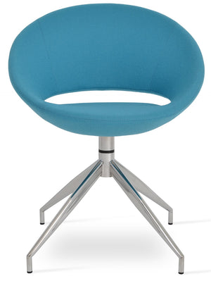 Soho Concept Crescent Spider Swivel Chair – Ergonomic Design With Premium Upholstery & 10-year Guarantee Options! Turquoise  Soho-concept-dining-chair-01964