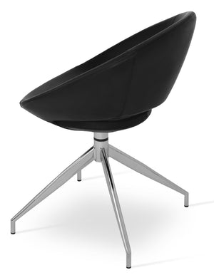 Soho Concept Crescent Spider Swivel Chair - Premium Boucle Fabric Or Leather, Stylish Design, 10-year Guarantee Black  Soho-concept-dining-chair-01965