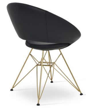 Soho Concept Crescent Tower Chair - Stylish Dining Chair In Camira Yoredale Boucle Fabric, 10-year Guarantee, Gold & More Gold,Black  Soho-concept-dining-chair-02161