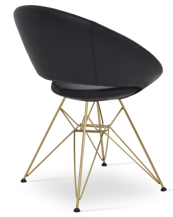Soho Concept Crescent Tower Chair - Stylish Dining Chair In Camira Yoredale Boucle Fabric, 10-year Guarantee, Gold & More Gold,Black  Soho-concept-dining-chair-02161