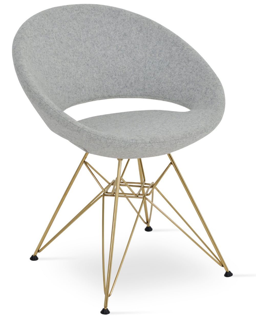 Soho Concept Crescent Tower Chair - Stylish Swivel Dining Chair In Camira Fabric With Gold Finish, 10-year Guarantee Gold  Soho-concept-dining-chair-02164
