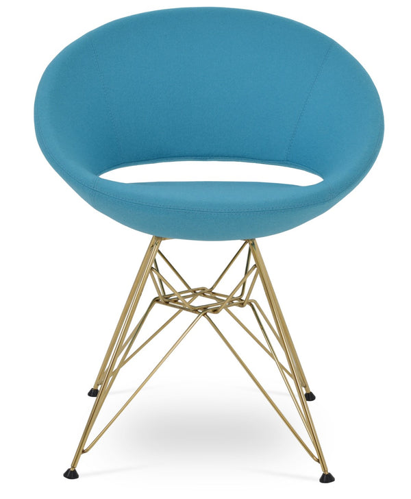 Soho Concept Crescent Tower Chair - Stylish Swivel Dining Chair In Camira Fabric With Gold Finish, 10-year Guarantee Gold,Turquoise  Soho-concept-dining-chair-02162