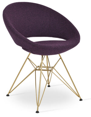Soho Concept Crescent Tower Chair - Stylish Swivel Dining Chair In Camira Fabric With Gold Finish, 10-year Guarantee Gold  Soho-concept-dining-chair-02164