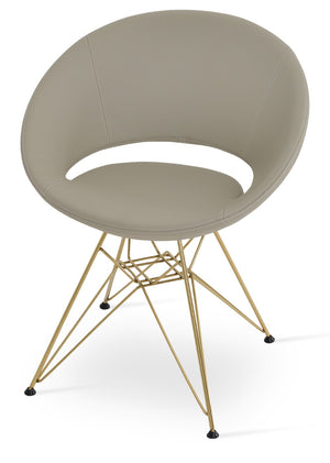 Soho Concept Crescent Tower Chair - Stylish Swivel Dining Chair In Camira Fabric With Gold Finish, 10-year Guarantee Gold  Soho-concept-dining-chair-02167