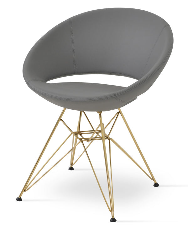 Soho Concept Crescent Tower Chair - Stylish Swivel Dining Chair In Camira Fabric With Gold Finish, 10-year Guarantee Gold,Grey  Soho-concept-dining-chair-02168