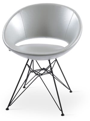 Soho Concept Crescent Tower Chair - Stylish Swivel Dining Chair In Camira Fabric With Gold Finish, 10-year Guarantee Black,Silver  Soho-concept-dining-chair-02157