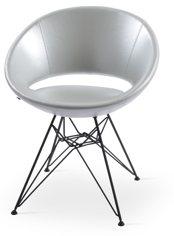 Soho Concept Crescent Tower Chair - Stylish Swivel Dining Chair In Camira Fabric With Gold Finish, 10-year Guarantee Black,Silver  Soho-concept-dining-chair-02157