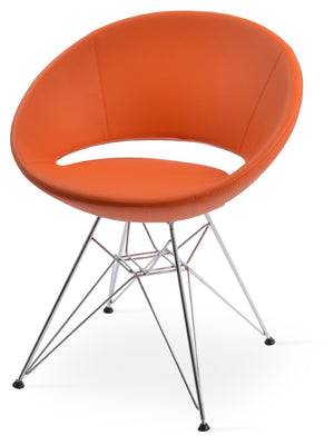 Soho Concept Crescent Tower Chair - Stylish Swivel Dining Chair In Camira Fabric With Gold Finish, 10-year Guarantee Chrome,Orange  Soho-concept-dining-chair-02160