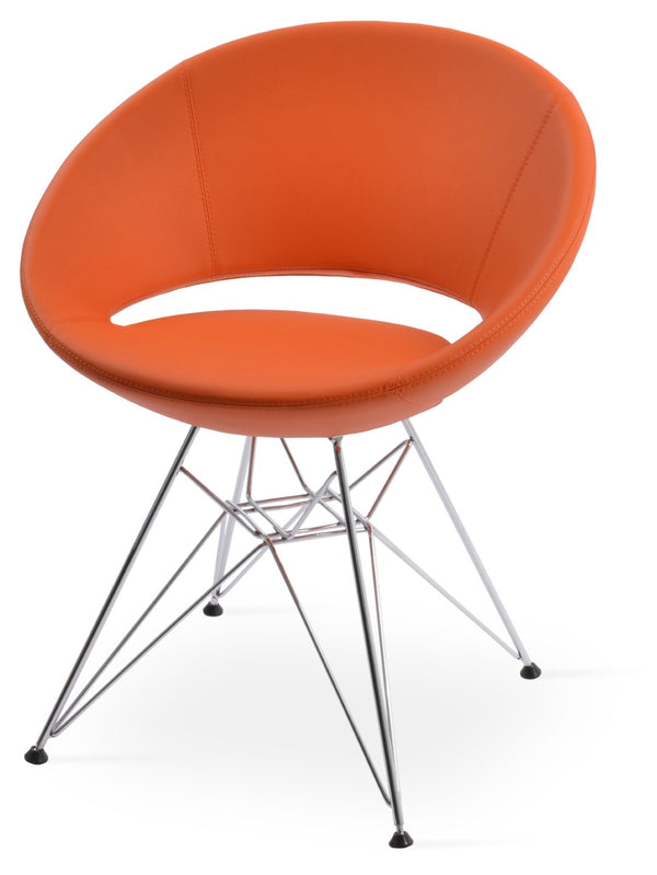 Soho Concept Crescent Tower Chair - Stylish Swivel Dining Chair In Camira Fabric With Gold Finish, 10-year Guarantee Chrome,Orange  Soho-concept-dining-chair-02160