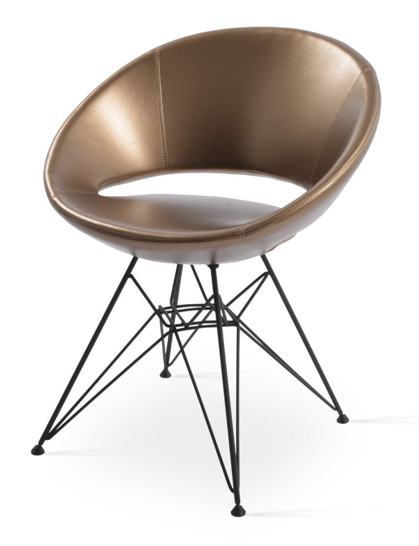 Soho Concept Crescent Tower Chair - Stylish Swivel Dining Chair In Camira Fabric With Gold Finish, 10-year Guarantee Chrome,Gold  Soho-concept-dining-chair-02159
