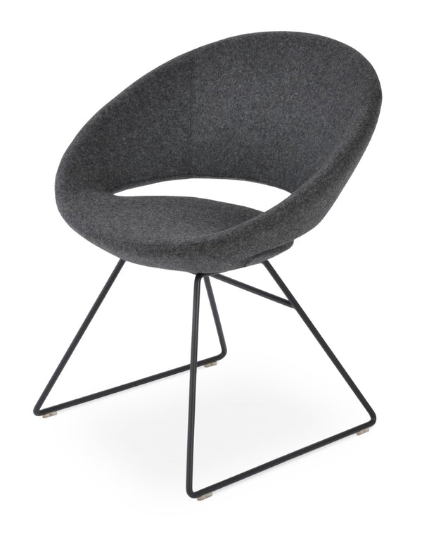 Soho Concept Crescent Wire Chair In Dark Grey - Stylish Dining Chair With Premium Camira Fabric & 10-year Guarantee Black,Dark Grey  Soho-concept-dining-chair-02173