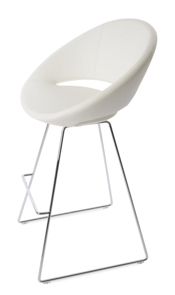 Soho Concept Crescent Wire Barstools & Counterstools - Ergonomic Comfort In Vibrant Colors, 10-year Guarantee! Chrome,White  Soho-concept-dining-chair-11305