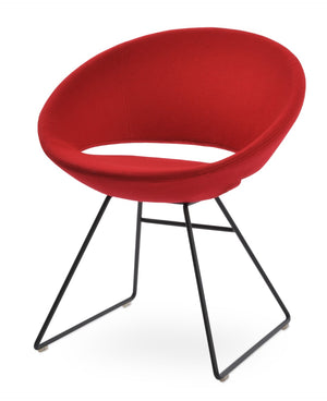 Soho Concept Crescent Wire Chair In Dark Grey - Stylish Dining Chair With Premium Camira Fabric & 10-year Guarantee Black,Red  Soho-concept-dining-chair-02190