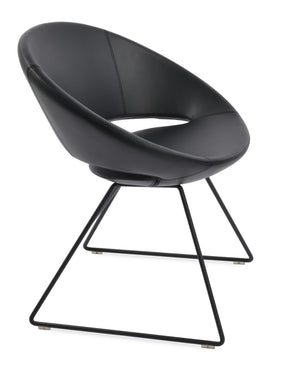 Soho Concept Crescent Wire Chair In Dark Grey - Stylish Dining Chair With Premium Camira Fabric & 10-year Guarantee Black  Soho-concept-dining-chair-02174