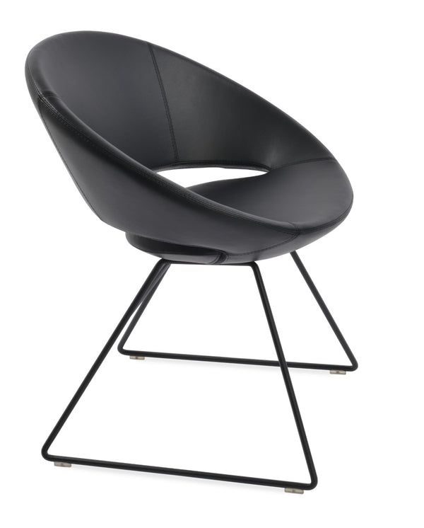 Soho Concept Crescent Wire Chair In Dark Grey - Stylish Dining Chair With Premium Camira Fabric & 10-year Guarantee Black  Soho-concept-dining-chair-02174