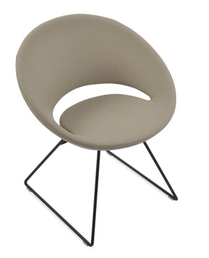 Soho Concept Crescent Wire Chair In Dark Grey - Stylish Dining Chair With Premium Camira Fabric & 10-year Guarantee Black  Soho-concept-dining-chair-02175