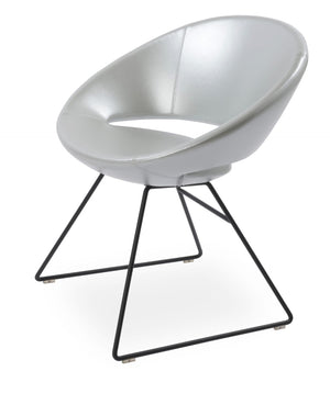 Soho Concept Crescent Wire Chair In Dark Grey - Stylish Dining Chair With Premium Camira Fabric & 10-year Guarantee Black,Silver  Soho-concept-dining-chair-02187