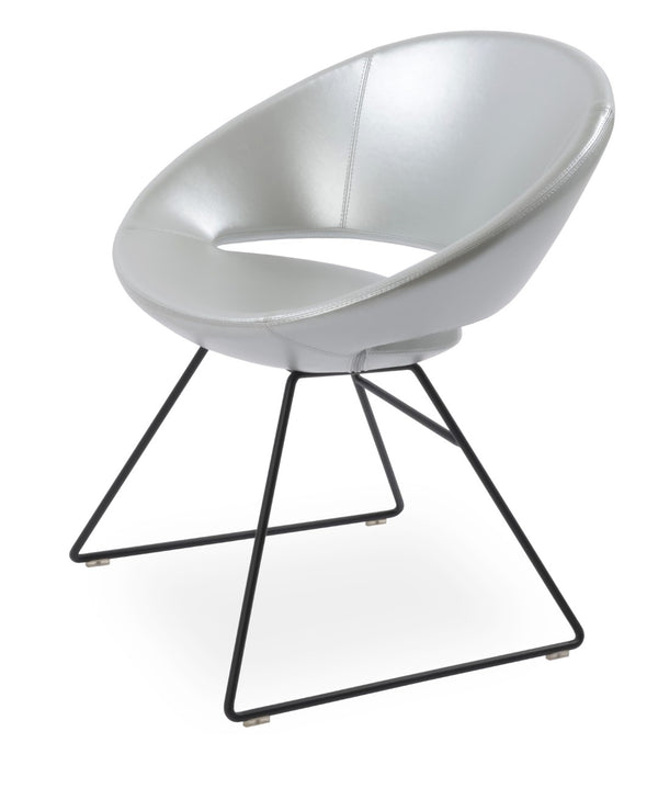 Soho Concept Crescent Wire Chair In Dark Grey - Stylish Dining Chair With Premium Camira Fabric & 10-year Guarantee Black,Silver  Soho-concept-dining-chair-02187